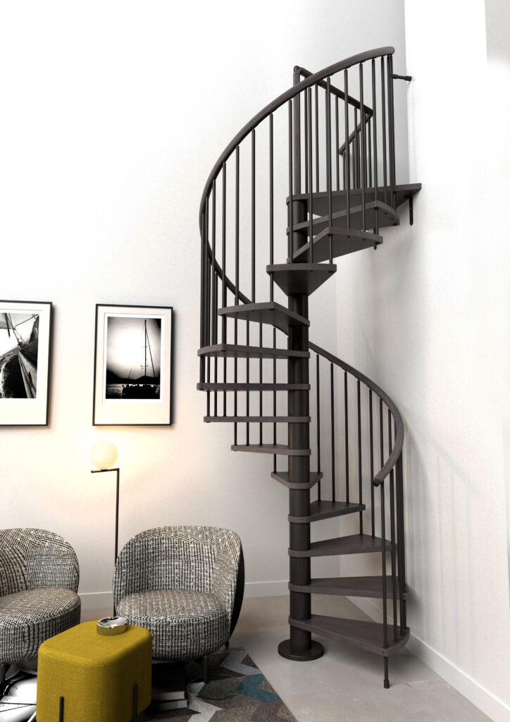 Indoor Spiral Staircase Non Slip Brush Step Surface